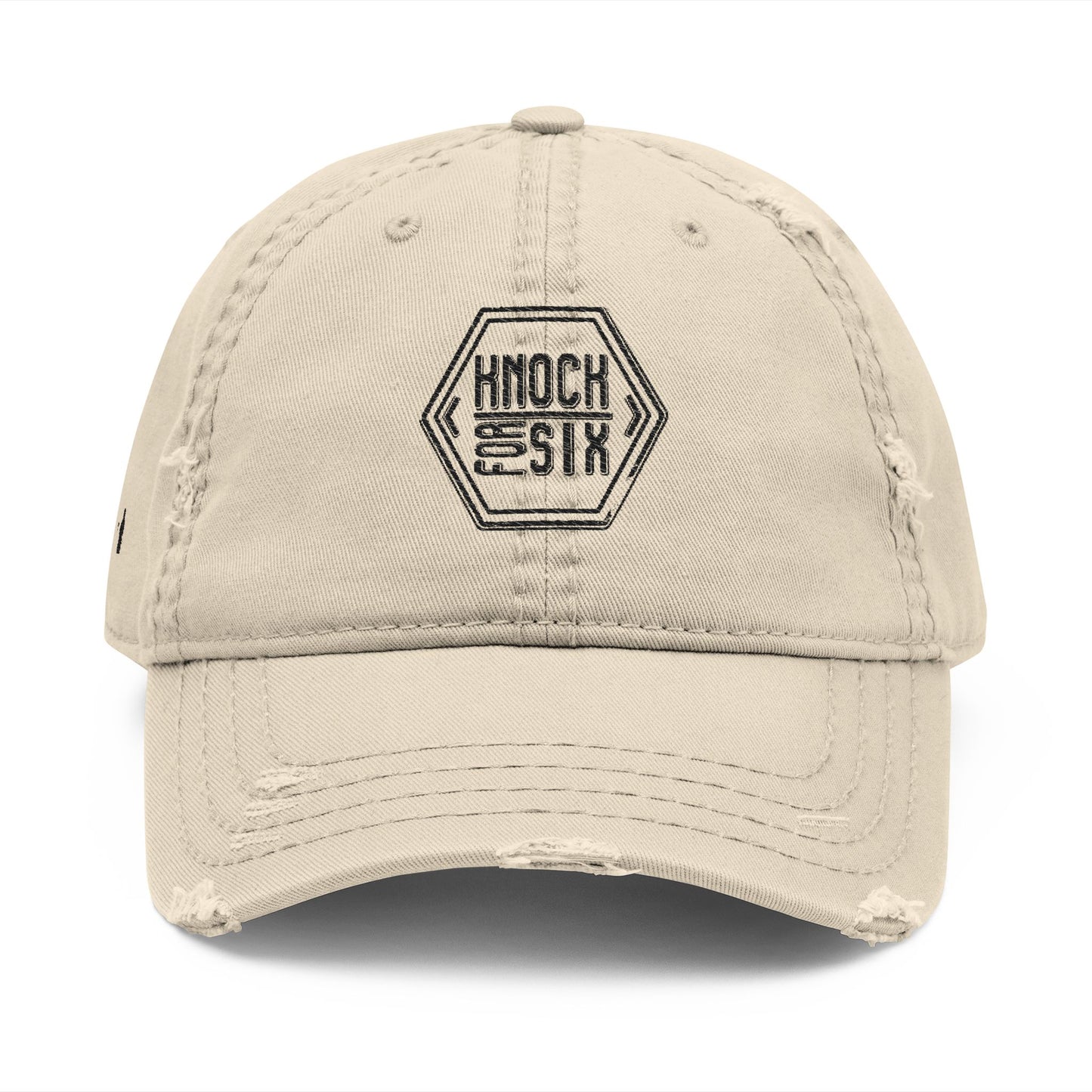 Distressed Dad Hat Knock For Six