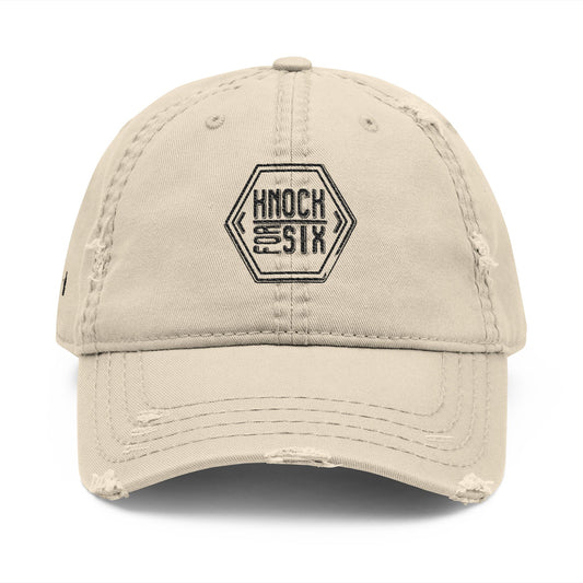 Distressed Dad Hat Knock For Six